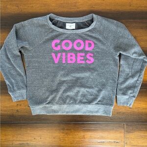 Sol Angeles Gray Sweatshirt with Pink Print Medium